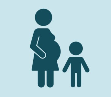 Icon zeigt Schwangere mit kleinem Buben 