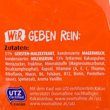 Ovomaltine: Mit Vitaminen und Mineralstoffen angereicherte Lebensmittel sind für eine gesunde Ernährung nicht nötig. Bild: VKI