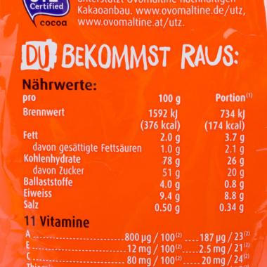 Ovomaltine: Nährwerte; Bild: VKI