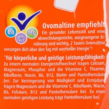 Ovomaltine: Schon 1 Tasse Ovomaltine enthält insgesamt 20 g Zucker. Das entspricht laut WHO fast der Hälfte der täglichen Zuckermenge für einen Erwachsenen.  Bild: VKI