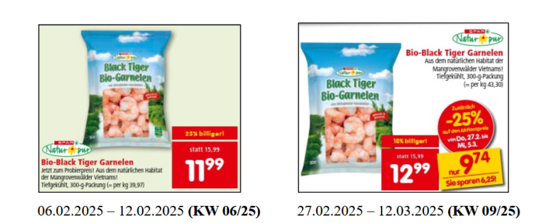 Das Produkt wird teurer, aber Spar wirbt mit einem - falschen - Rabatt