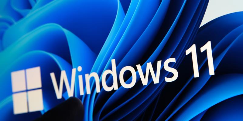 Windows 11 Logo blauer Hintergrund