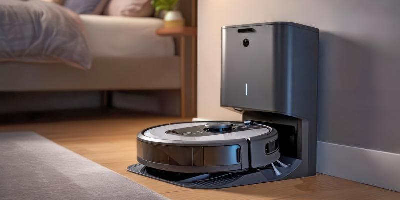 Saugroboter in Ladestation