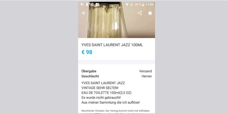 Parfum "Jazz" auf Willhaben