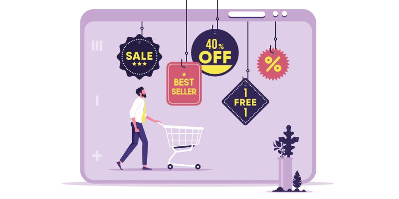 Mann Online-Shopping Lockangebote