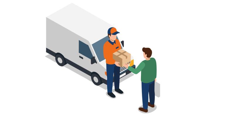 Paketlieferung Übergabe Illustration