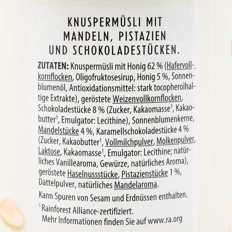 Knuspermüsli: Zutatenliste