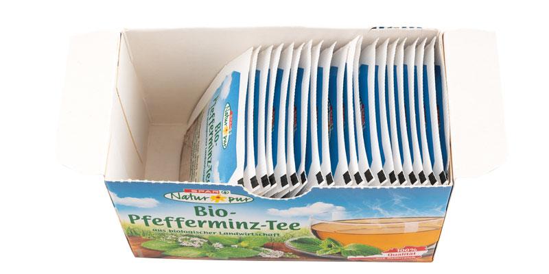 Inhalt des Spar Natur Pur Bio Pfefferminze Tees