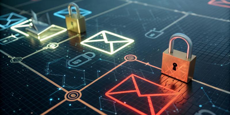 E-Mails Verschlüsselung Sicherheit futuristisches Design