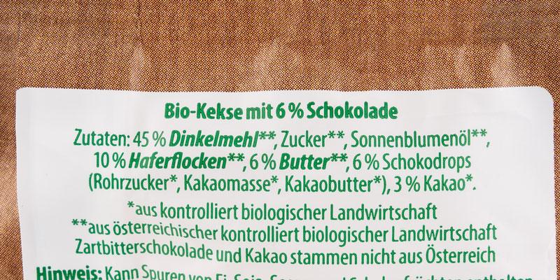 Zutatenliste Glückskekse Schoko