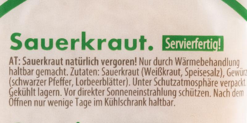 Der Hinweis auf die Pasteurisierung auf der Rückseite. "Nur durch Wärmebehandlung haltbar gemacht."