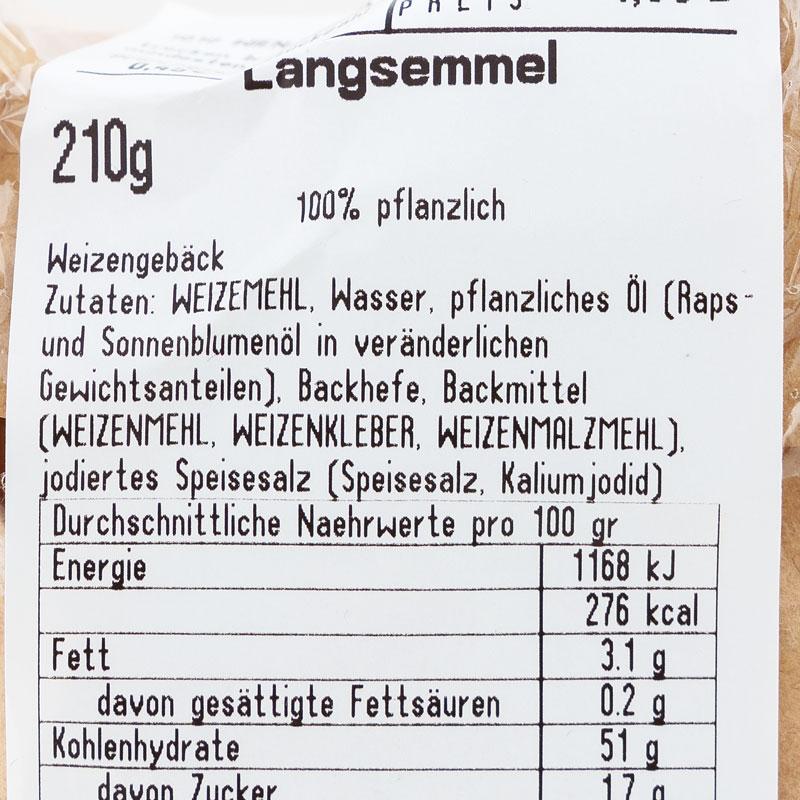 Die Zutatenliste mit ausschließlich pflanzlichen Zutaten. 