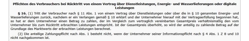 Bild zeigt § 16 FAGG, besonders das Rücktrittsrecht