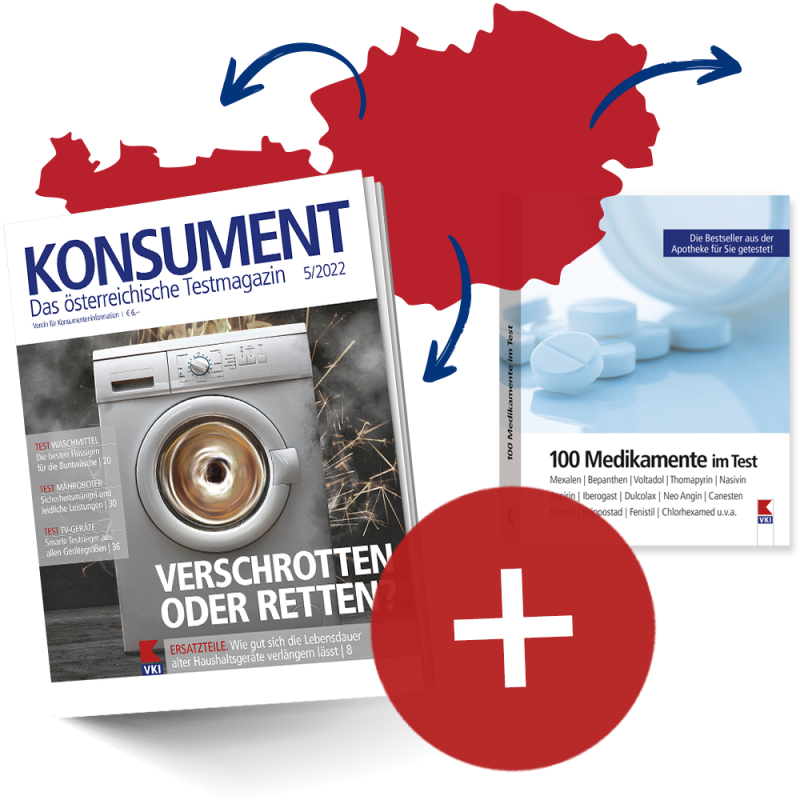KONSUMENT-Auslands-Abo inklusive "100 Medikamente im Test" als Willkommensgeschenk