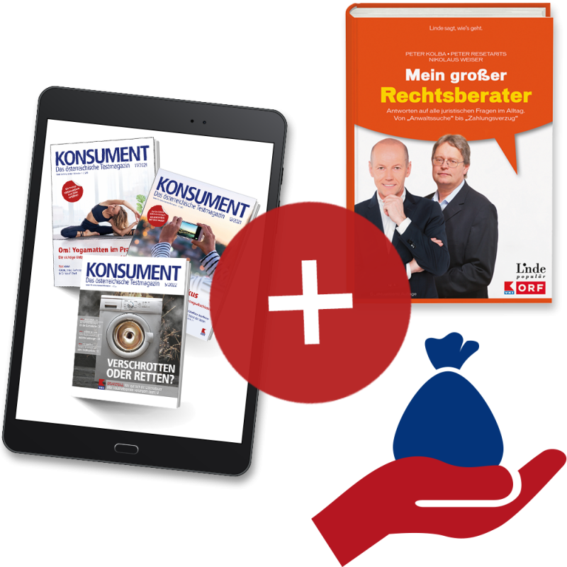 KONSUMENT-Förder-Abo Online inklusive "Mein großer Rechtsberater" als Willkommensgeschenk