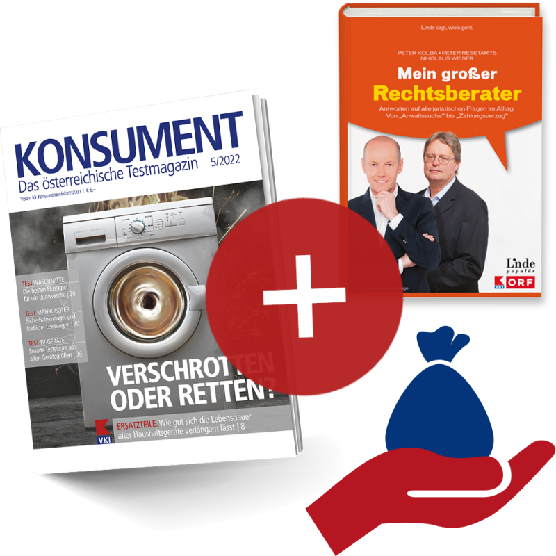KONSUMENT-Förder-Abo Print inklusive "Mein großer Rechtsberater" als Willkommensgeschenk