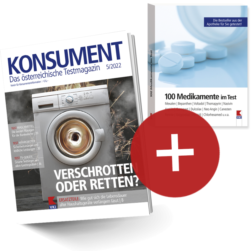 KONSUMENT-Print-Abo inklusive "100 Medikamente im Test" als Willkommensgeschenk