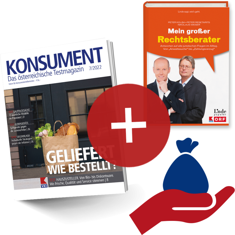 KONSUMENT-Förder-Abo Print inklusive "Mein großer Rechtsberater" als Willkommensgeschenk