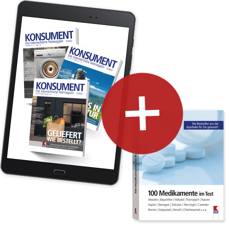 KONSUMENT-Online-Abo inklusive "100 Medikamente im Test" als Willkommensgeschenk