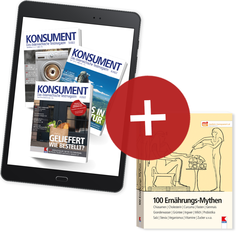 KONSUMENT-Online-Abo exklusive für Kunden von Hauszustellern inklusive "100 Ernährungs-Mythen" als Willkommensgeschenk