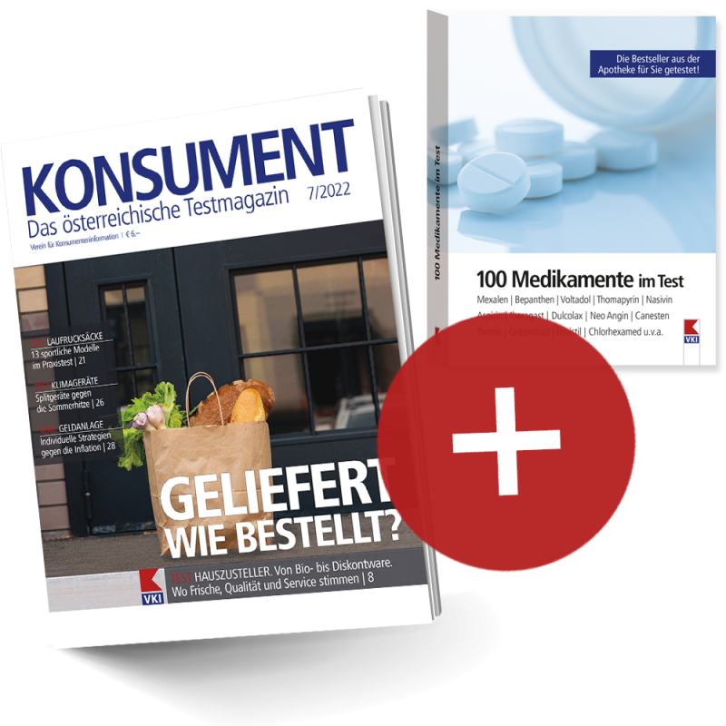 KONSUMENT-Print-Abo inklusive "100 Medikamente im Test" als Willkommensgeschenk